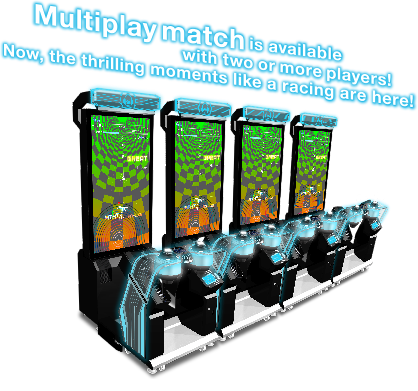 Multiplay match is available with two ore more players! Now, the thrilling moments like a racing are here!